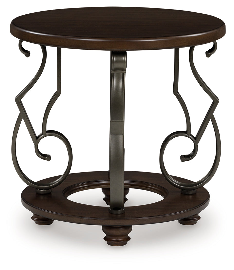 Floridian Furniture - Ashley Furniture - Frallyn End Table - Round End Table / Dark Brown - T623-6