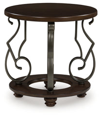Floridian Furniture - Ashley Furniture - Frallyn End Table - Round End Table / Dark Brown - T623-6