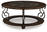 Floridian Furniture - Ashley Furniture - Frallyn Coffee Table - Round Cocktail Table / Dark Brown - T623-8