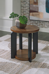 Floridian Furniture - Ashley Furniture - Kraeburn End Table - Round End Table / Brown/Black - T624-6