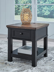 Floridian Furniture - Ashley Furniture - Wildenauer End Table - Rectangular End Table / Brown/Black - T664-3