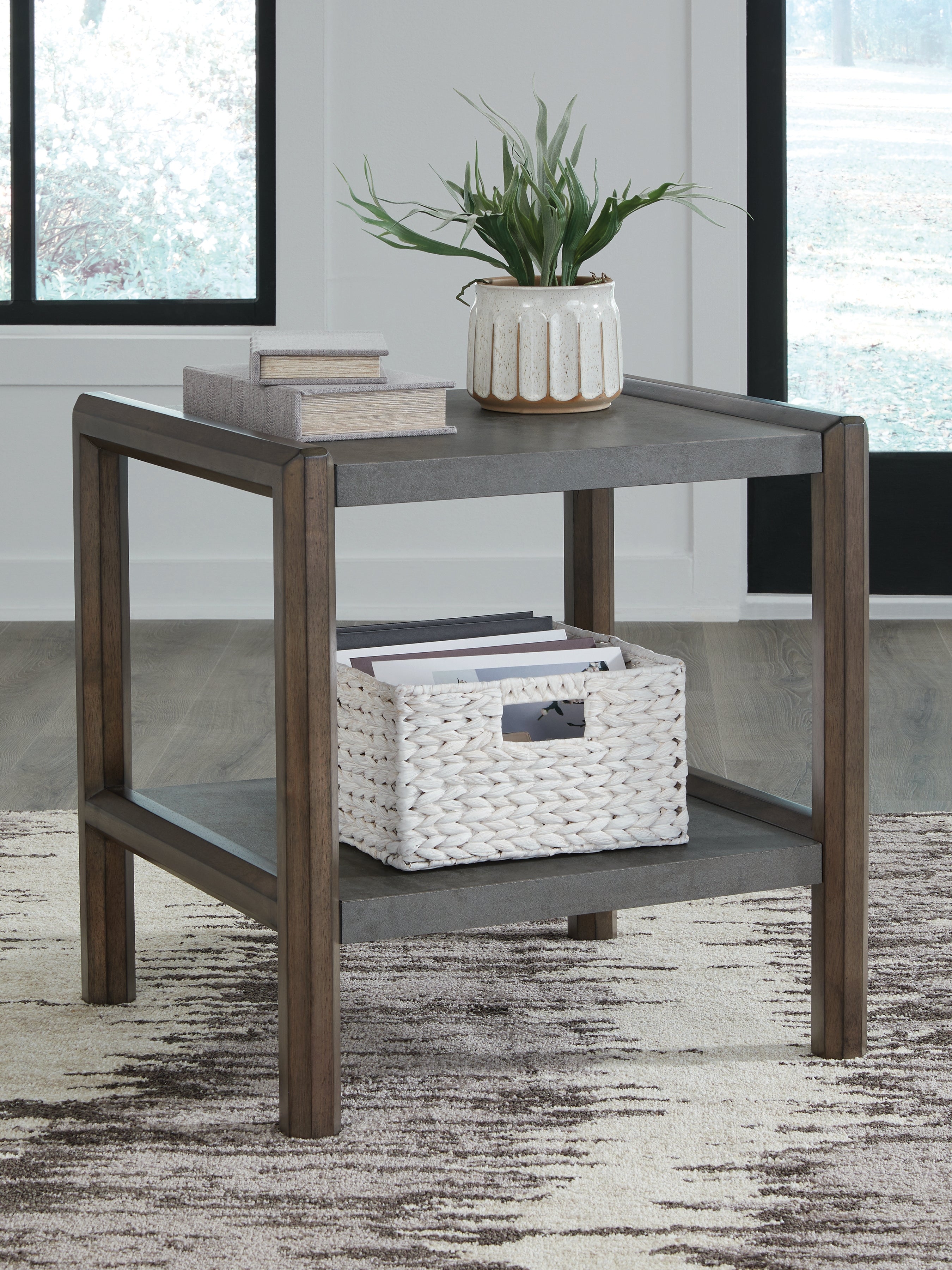 Floridian Furniture - Ashley Furniture - Kallenny End Table - Rectangular End Table / Brown/Gray - T669-3