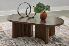 Floridian Furniture - Ashley Furniture - Korestone Coffee Table - Rectangular Cocktail Table / Dark Brown - T438-1