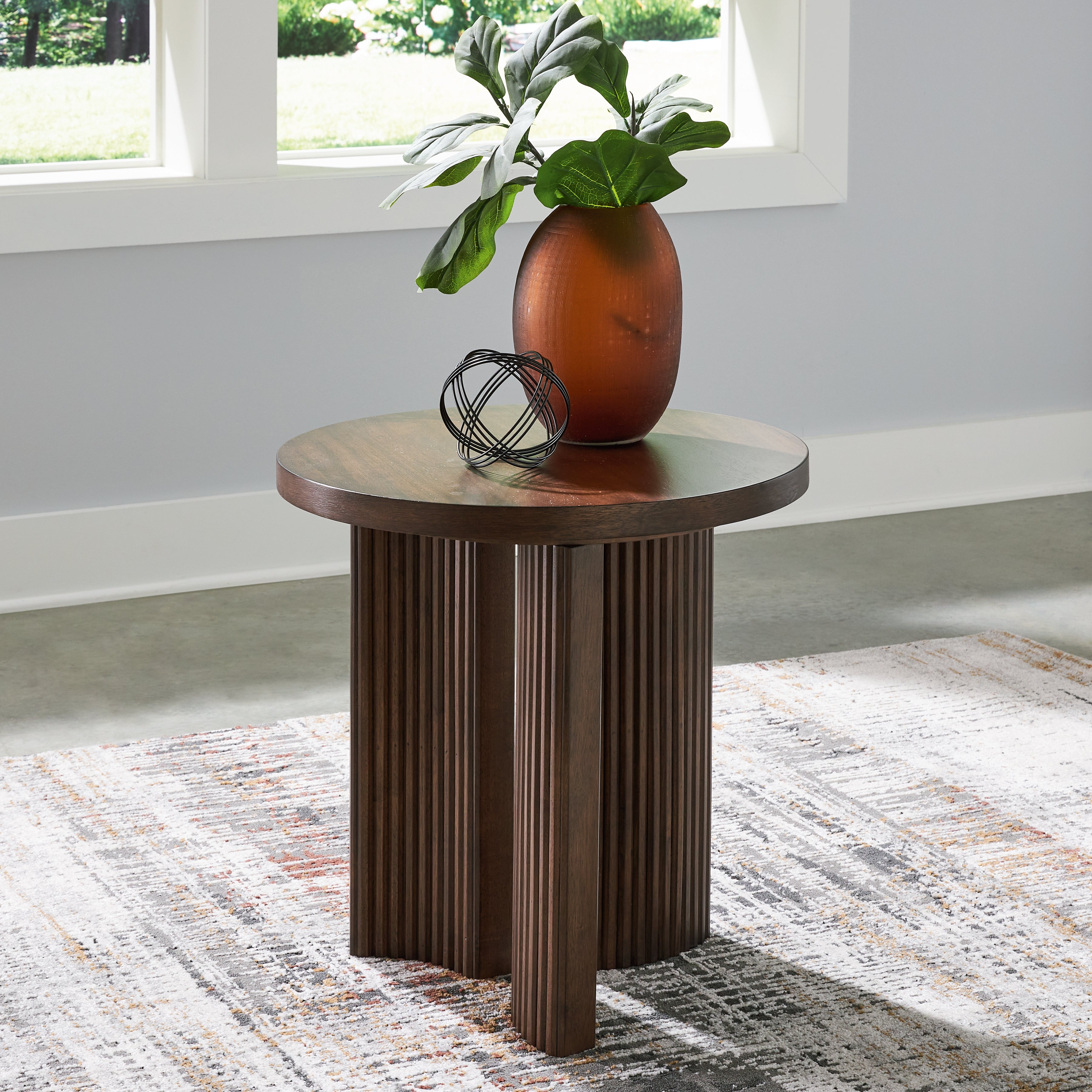 Floridian Furniture - Ashley Furniture - Korestone End Table - Rectangular End Table / Dark Brown - T438-3