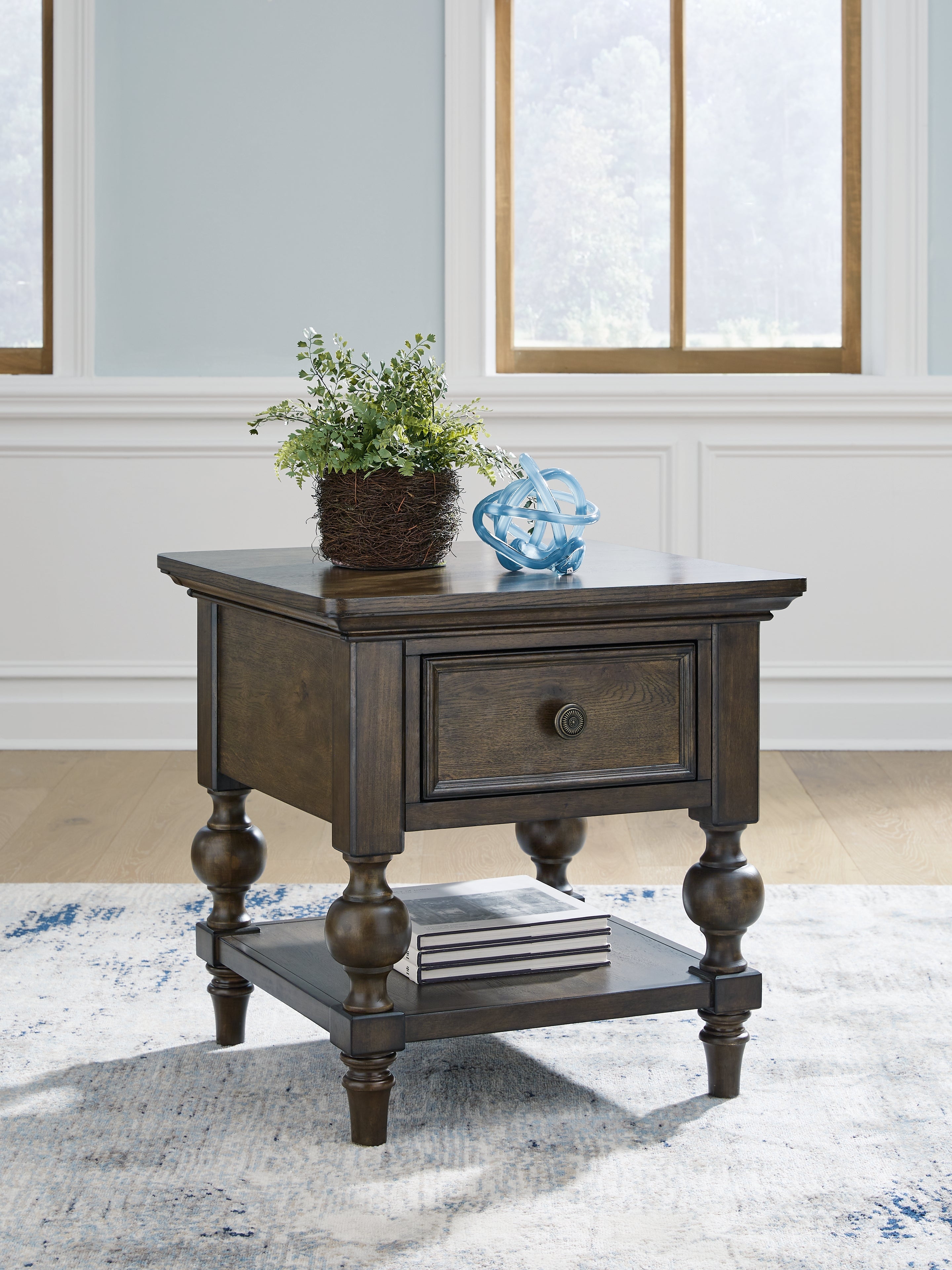 Floridian Furniture - Ashley Furniture - Veramond End Table - Square End Table / Dark Brown - T694-2