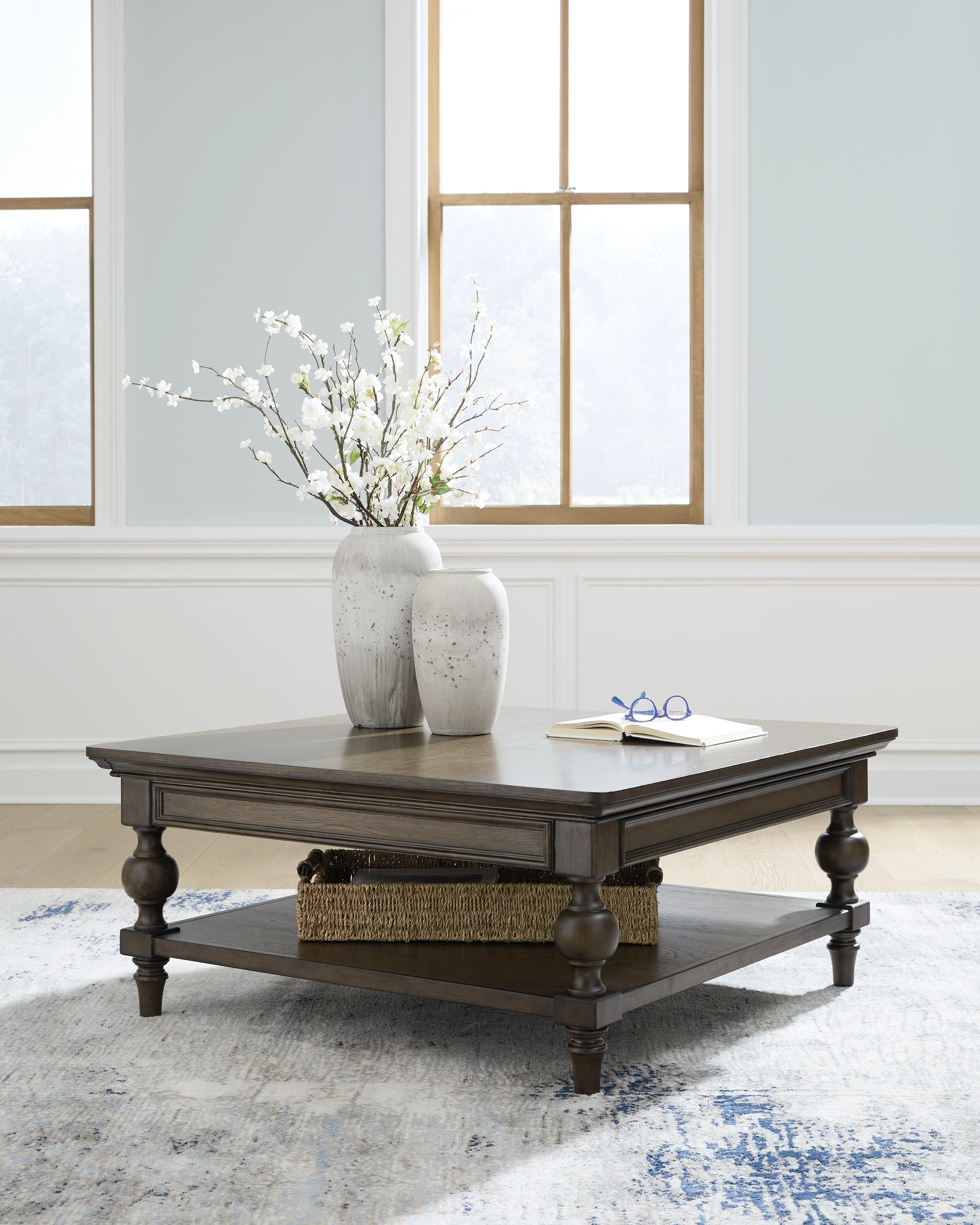 Floridian Furniture - Ashley Furniture - Veramond Coffee Table - Square Cocktail Table / Dark Brown - T694-8