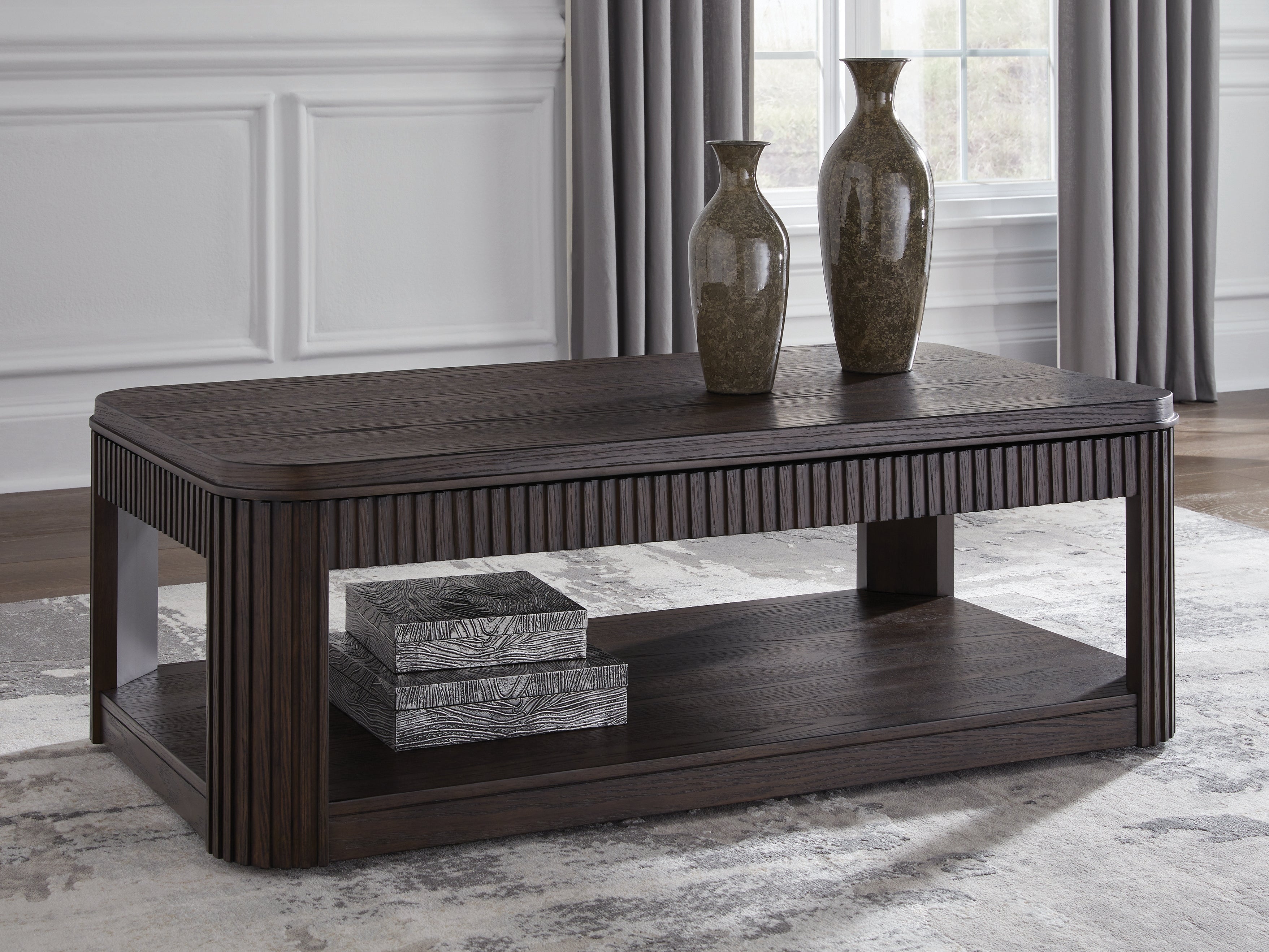 Floridian Furniture - Ashley Furniture - Carlibrie Lift-Top Coffee Table - Lift Top Cocktail Table / Warm Brown - T700-9