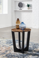 Floridian Furniture - Ashley Furniture - Hanneforth End Table - Round End Table / Brown/Black - T726-6