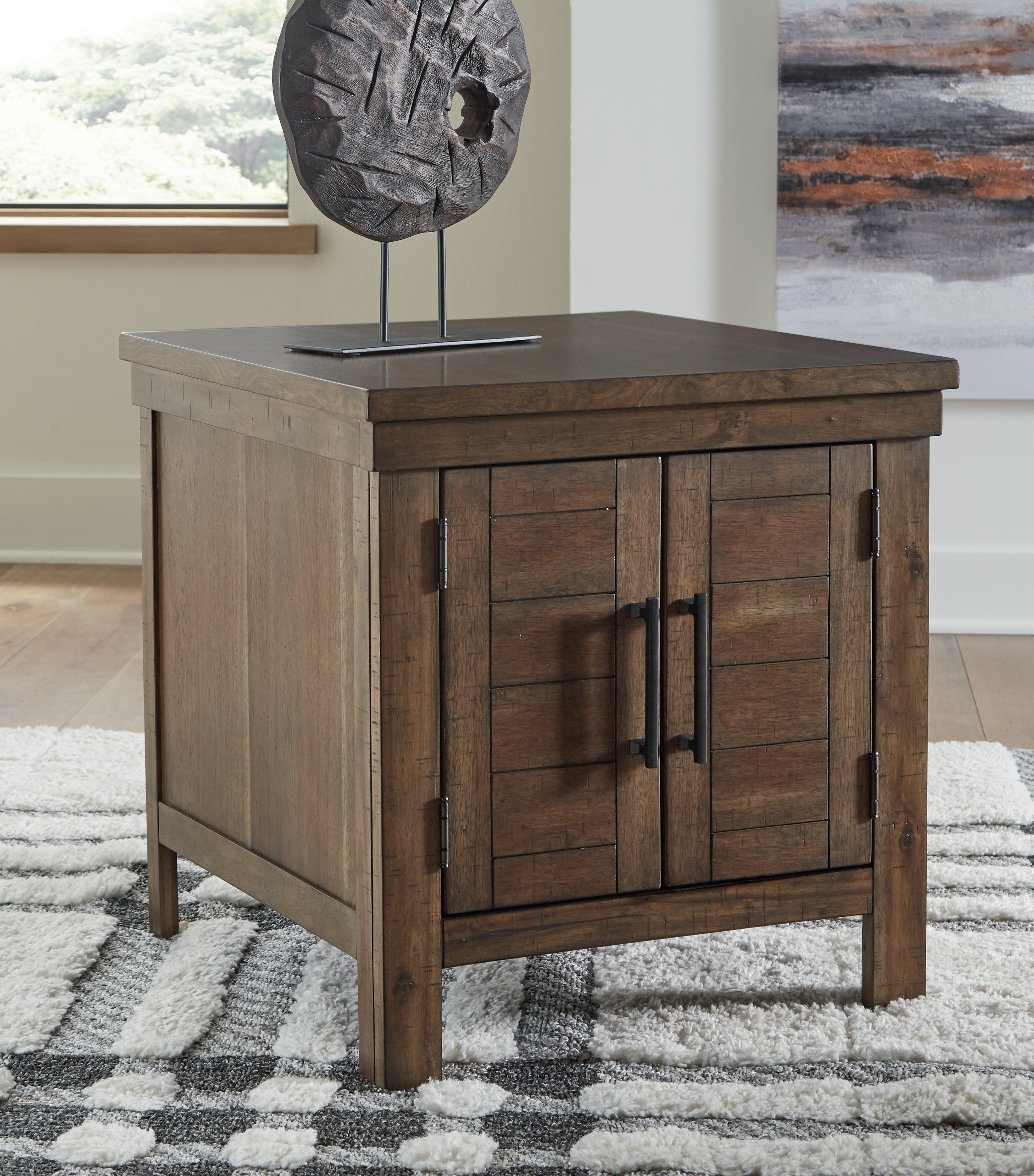 Floridian Furniture - Ashley Furniture - Moriville End Table - Rectangular End Table / Grayish Brown - T731-3