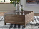 Floridian Furniture - Ashley Furniture - Moriville Lift-Top Coffee Table - Lift Top Cocktail Table / Grayish Brown - T731-9