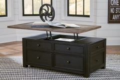 Floridian Furniture - Ashley Furniture - Tyler Creek Coffee Table with Lift Top - Lift Top Cocktail Table / Grayish Brown/Black - T736-20