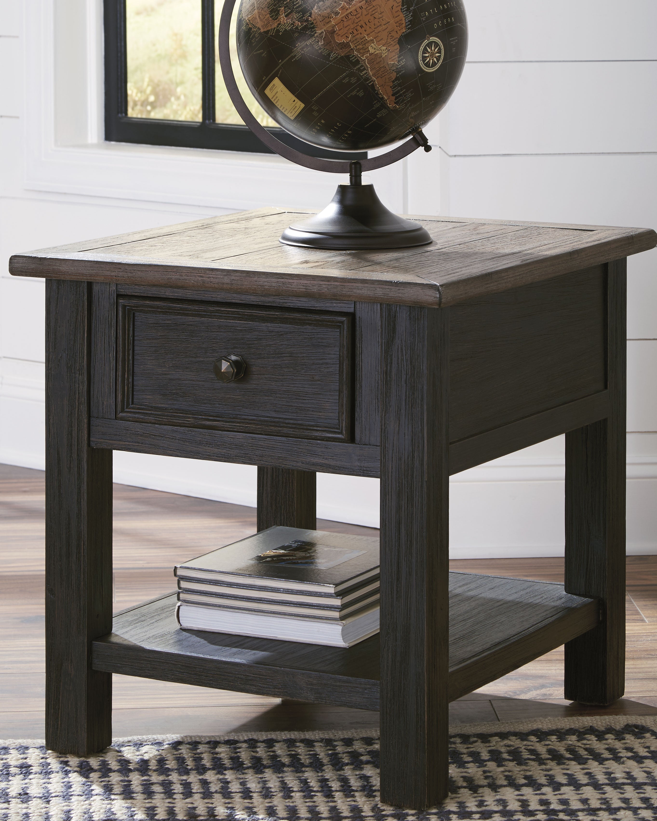 Floridian Furniture - Ashley Furniture - Tyler Creek End Table - Rectangular End Table / Grayish Brown/Black - T736-3