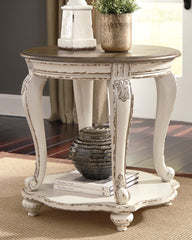 Floridian Furniture - Ashley Furniture - Realyn End Table - Round End Table / White/Brown - T743-6