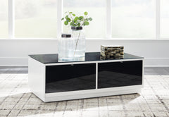 Floridian Furniture - Ashley Furniture - Gardoni Coffee Table - Rectangular Cocktail Table / White/Black - T756-1