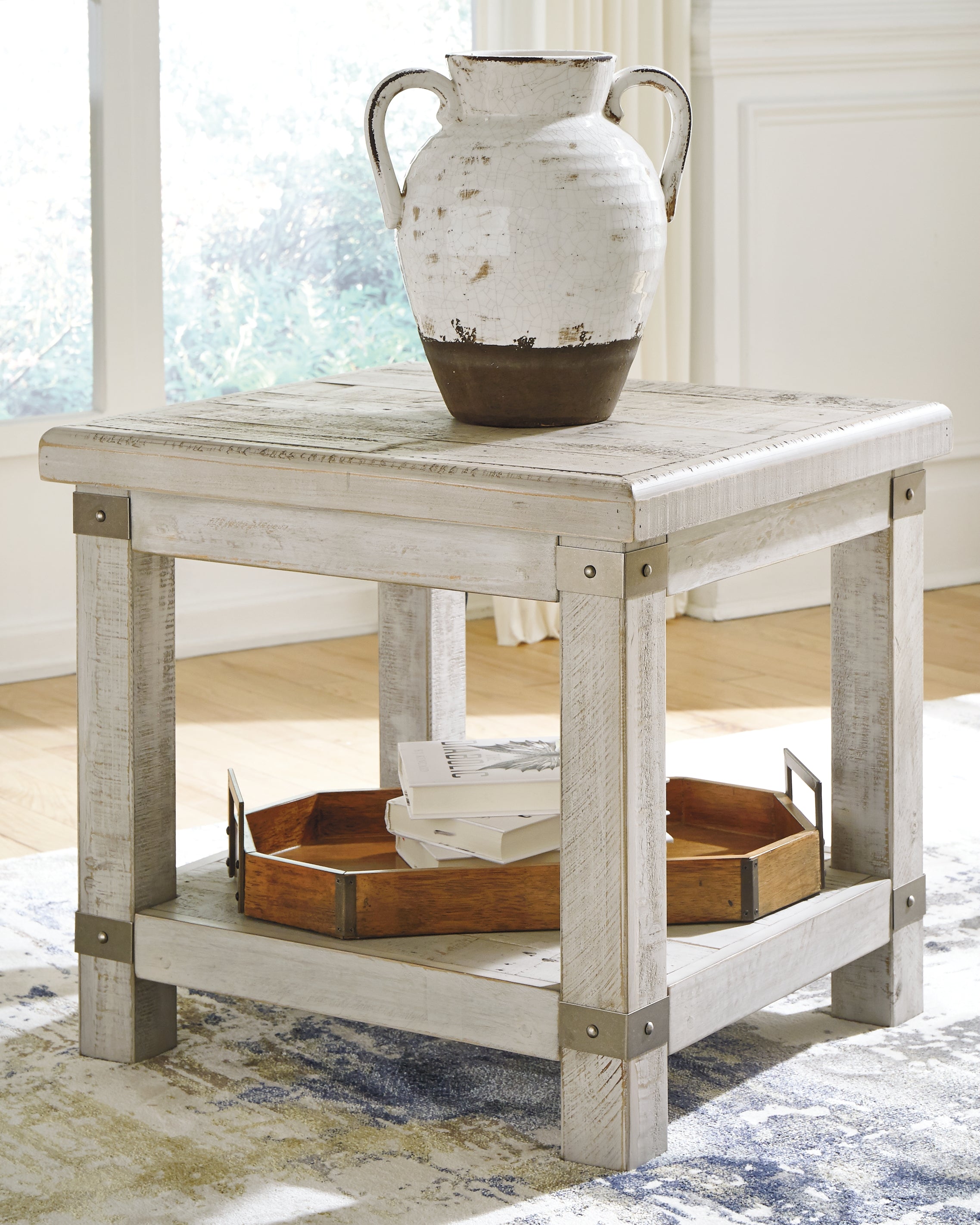 Floridian Furniture - Ashley Furniture - Carynhurst End Table - Rectangular End Table / Whitewash - T929-3