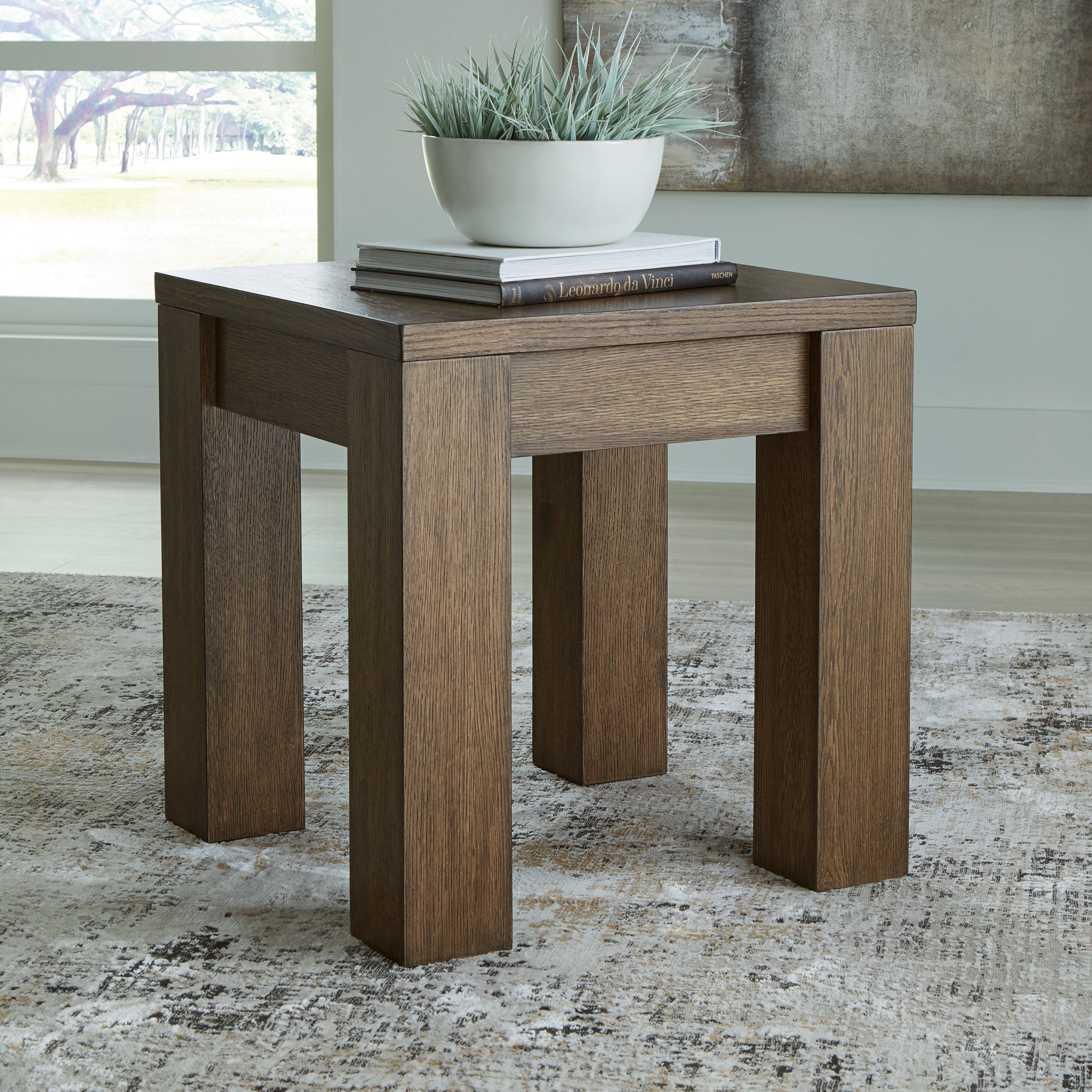 Floridian Furniture - Ashley Furniture - Rosswain End Table - Square End Table / Warm Brown - T763-2