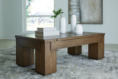 Floridian Furniture - Ashley Furniture - Rosswain Lift-Top Coffee Table - Lift Top Cocktail Table / Warm Brown - T763-9