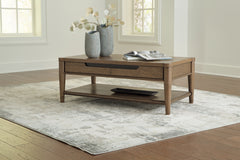 Floridian Furniture - Ashley Furniture - Roanhowe Coffee Table - Rectangular Cocktail Table / Brown - T769-1