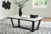 Floridian Furniture - Ashley Furniture - Fostead Coffee Table - Rectangular Cocktail Table / White/Espresso - T770-1
