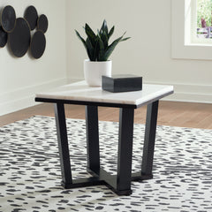 Floridian Furniture - Ashley Furniture - Fostead End Table - Square End Table / White/Espresso - T770-2