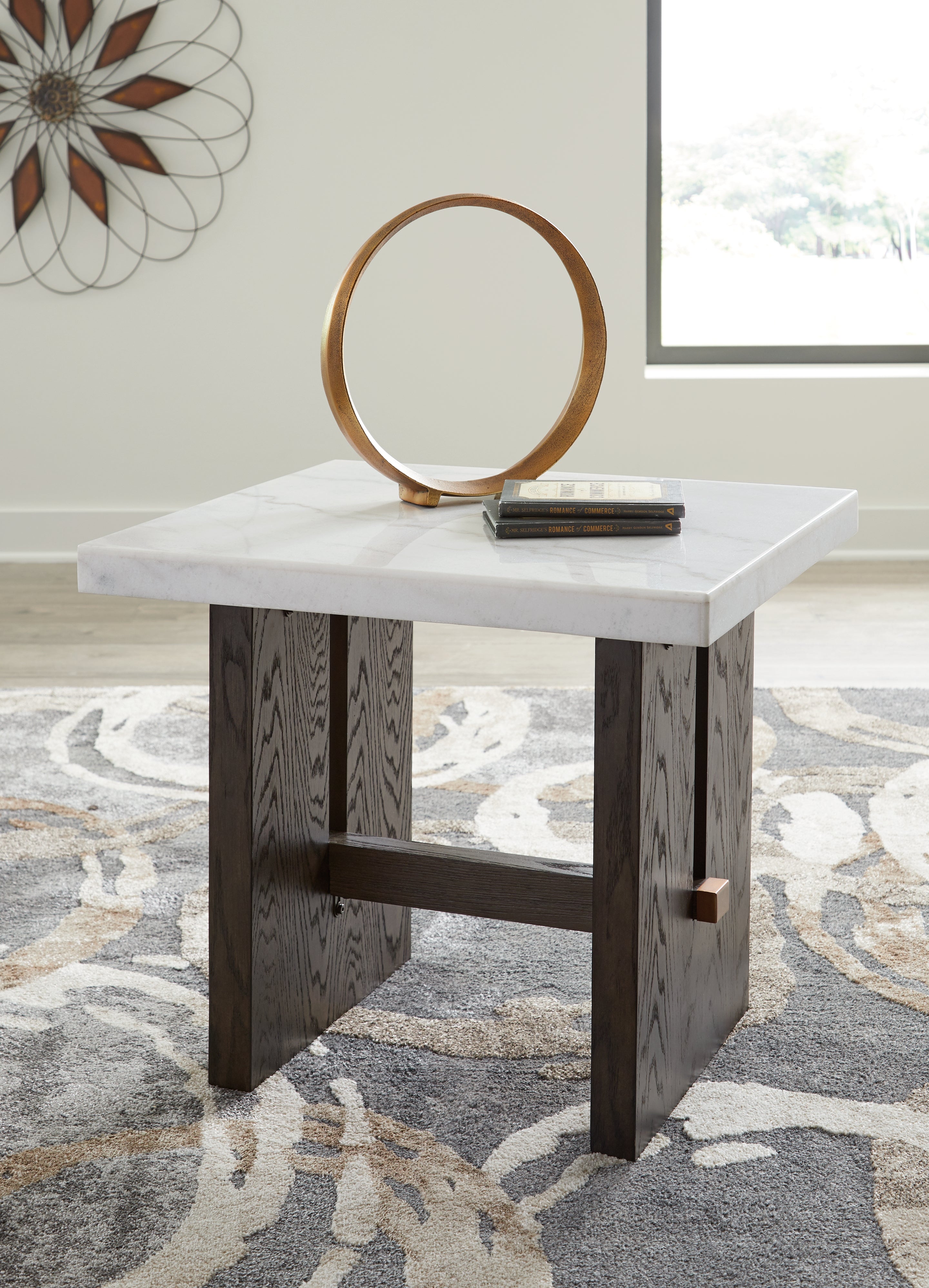 Floridian Furniture - Ashley Furniture - Burkhaus End Table - Rectangular End Table / White/Dark Brown - T779-3