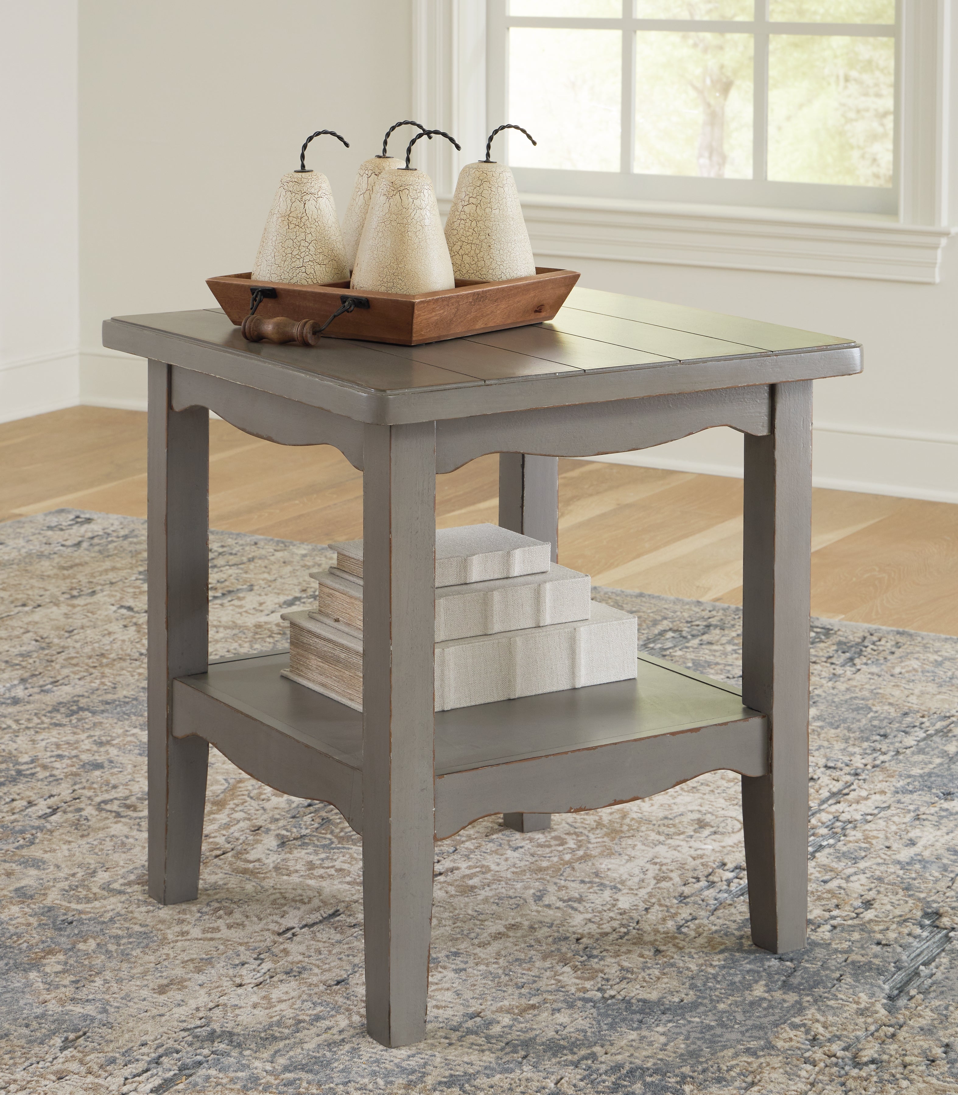 Floridian Furniture - Ashley Furniture - Charina End Table - Square End Table / Antique Gray - T784-2