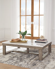 Floridian Furniture - Ashley Furniture - Loyaska Coffee Table - Rectangular Cocktail Table / Brown/Ivory - T789-1