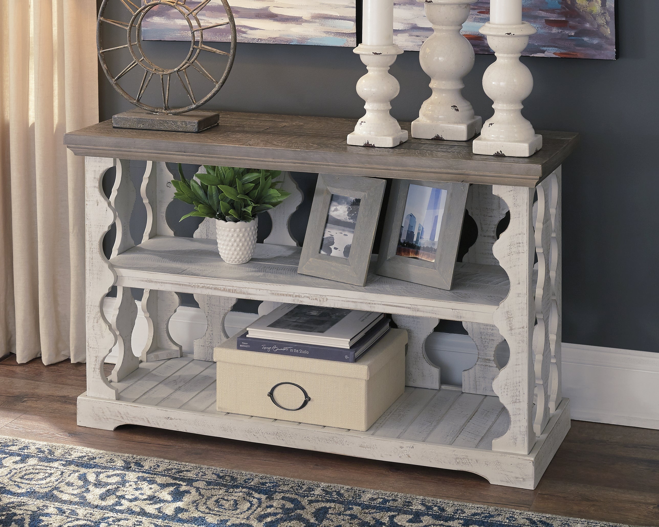 Floridian Furniture - Ashley Furniture - Havalance Sofa/Console Table - Console Sofa Table / Gray/White - T814-5