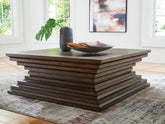 Floridian Furniture - Ashley Furniture - Hannodream Coffee Table - Square Cocktail Table / Warm Brown - T821-8