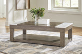 Floridian Furniture - Ashley Furniture - Loyaska Lift-Top Coffee Table - Lift Top Cocktail Table / Grayish Brown/White - T854-9