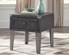 Floridian Furniture - Ashley Furniture - Todoe End Table with USB Ports & Outlets - Rectangular End Table / Dark Gray - T901-3