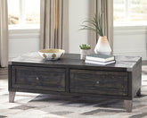 Floridian Furniture - Ashley Furniture - Todoe Coffee Table with Lift Top - Lift Top Cocktail Table / Dark Gray - T901-9