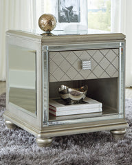 Floridian Furniture - Ashley Furniture - Chevanna End Table - Rectangular End Table / Platinum - T942-3