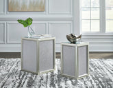 Floridian Furniture - Ashley Furniture - Traleena Nesting End Table (Set of 2) - Nesting End Tables (Set of 2) / Silver Finish - T957-16