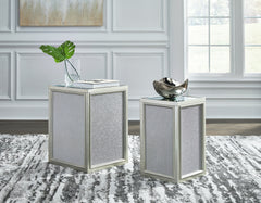 Floridian Furniture - Ashley Furniture - Traleena Nesting End Table (Set of 2) - Nesting End Tables (Set of 2) / Silver Finish - T957-16