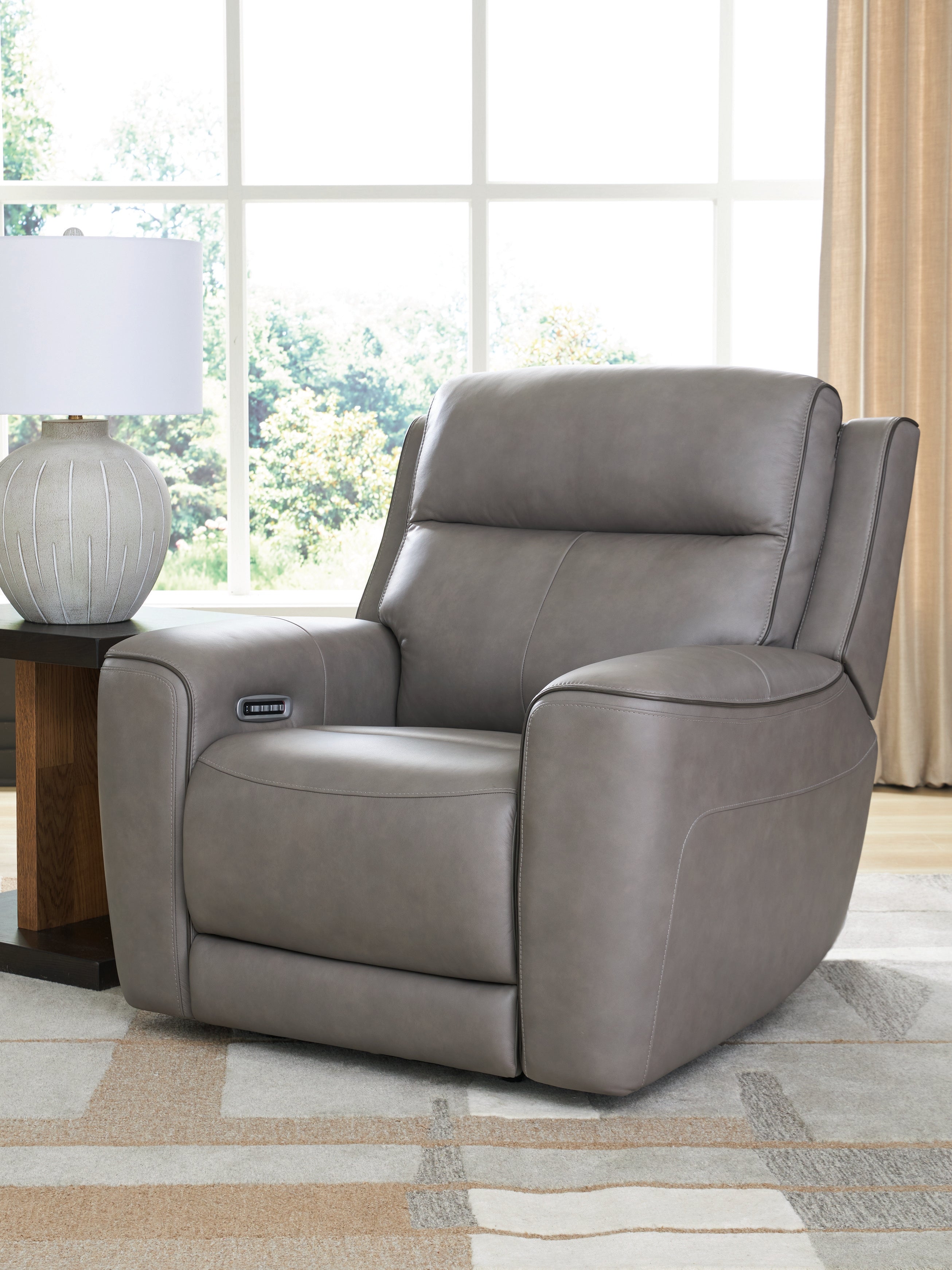 Floridian Furniture - Ashley Furniture - 5Z-Comfort Living Room - PWR REC Loveseat/CON/ADJ HDRST / Onyx - PCU1090218