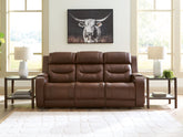 Floridian Furniture - Ashley Furniture - Knightington Living Room - PWR REC Sofa w/Audio Seating / Brown - PCU1160215A