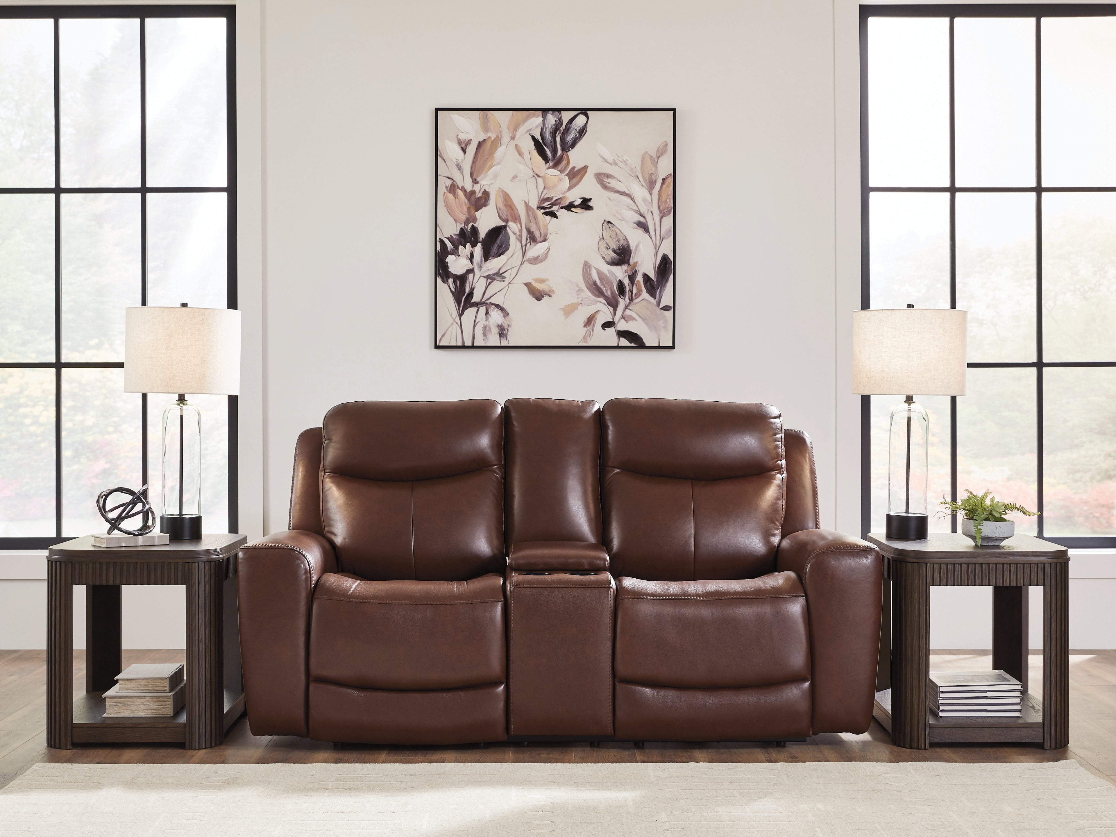 Floridian Furniture - Ashley Furniture - Next Move Living Room - PWR REC Loveseat/CON/ADJ HDRST / Mahogany - PCU1210218