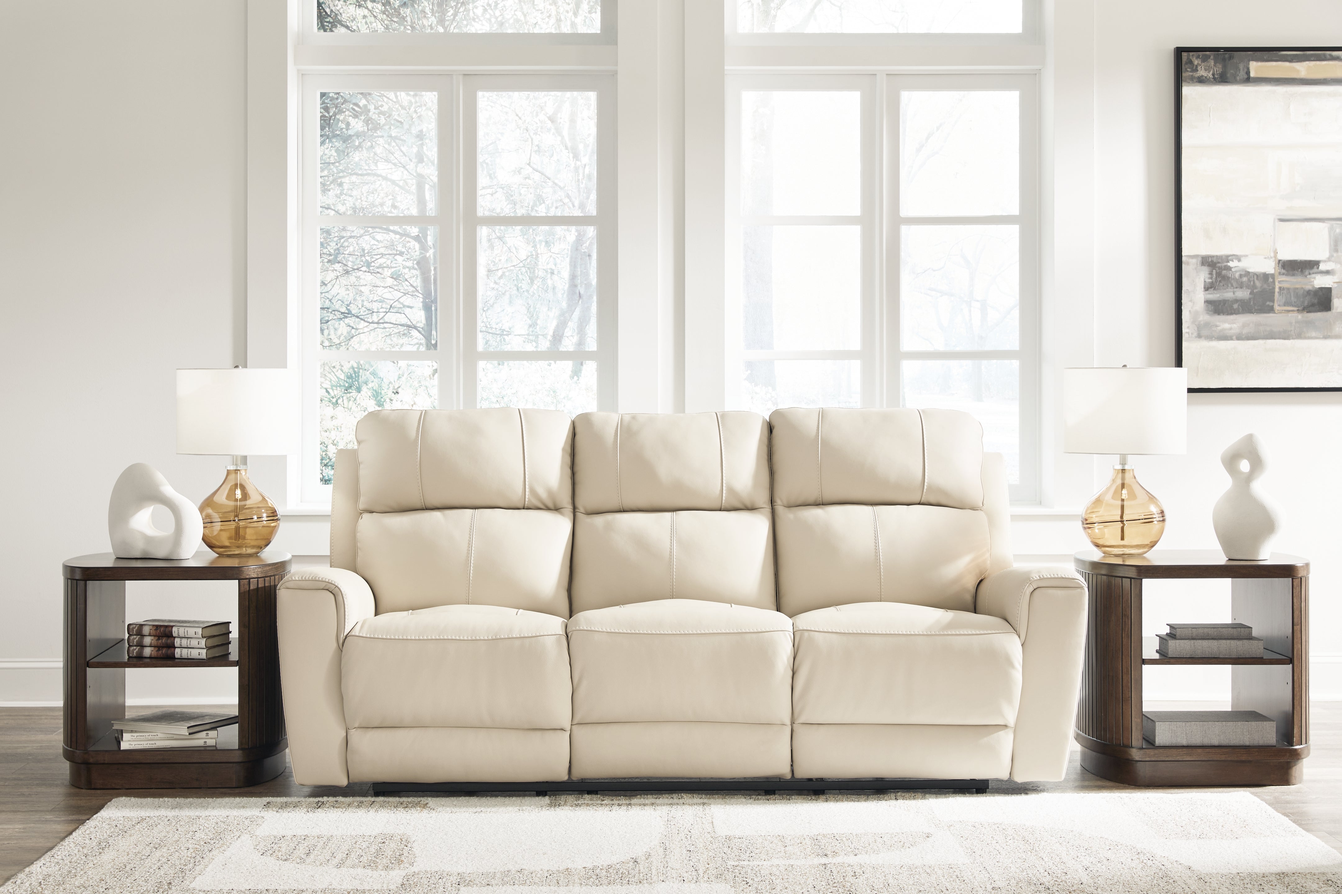 Floridian Furniture - Ashley Furniture - Dahlmoore Living Room - DBL REC PWR Loveseat w/Console / Almond - U1320096