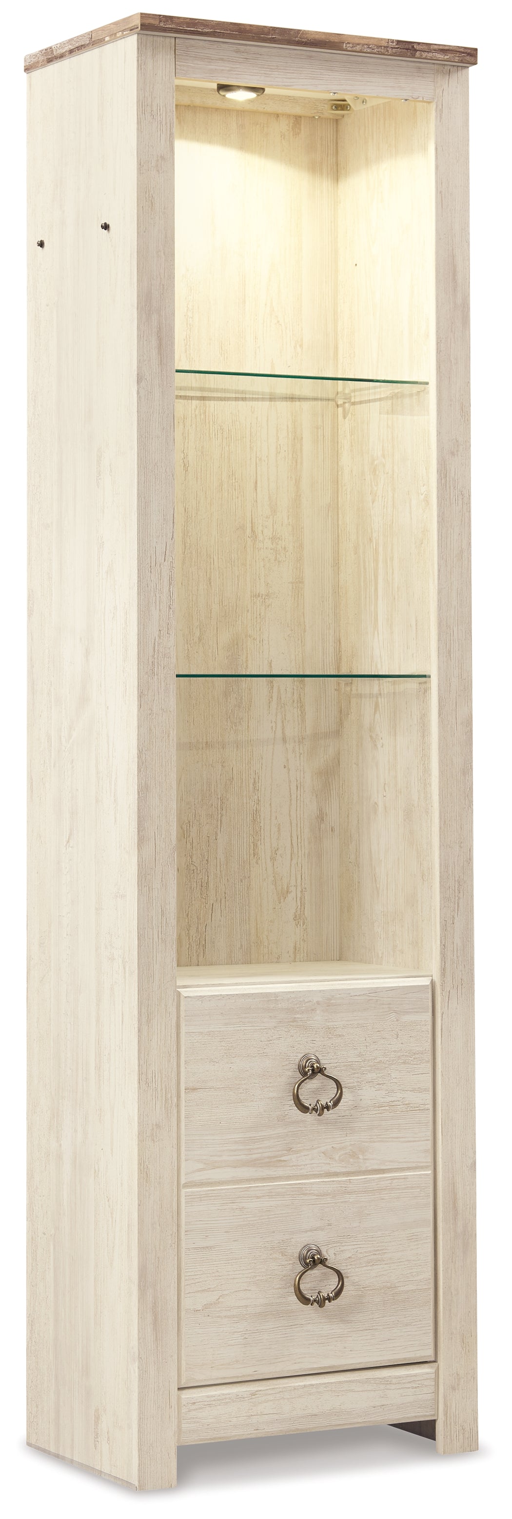 Floridian Furniture - Ashley Furniture - Willowton Entertainment Center - Pier / Whitewash - W267-24