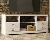 Floridian Furniture - Ashley Furniture - Willowton TV Stand - 64" / Whitewash - W267-68