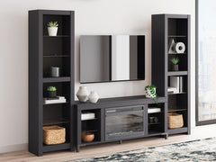 Floridian Furniture - Ashley Furniture - Cayberry 3-Piece Entertainment Center with Electric Fireplace - 3-Piece Entertainment Center with Electric Fireplace / Black - W2721W2