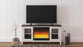 Floridian Furniture - Ashley Furniture - Dorrinson 60" TV Stand with Electric Fireplace - 60" TV Stand with Electric Fireplace / Two-tone - W287W2