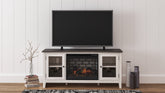 Floridian Furniture - Ashley Furniture - Dorrinson 60" TV Stand with Electric Fireplace - 60" TV Stand with Electric Fireplace / Two-tone - W287W3