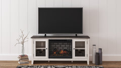 Floridian Furniture - Ashley Furniture - Dorrinson 60" TV Stand with Electric Fireplace - 60" TV Stand with Electric Fireplace / Two-tone - W287W3