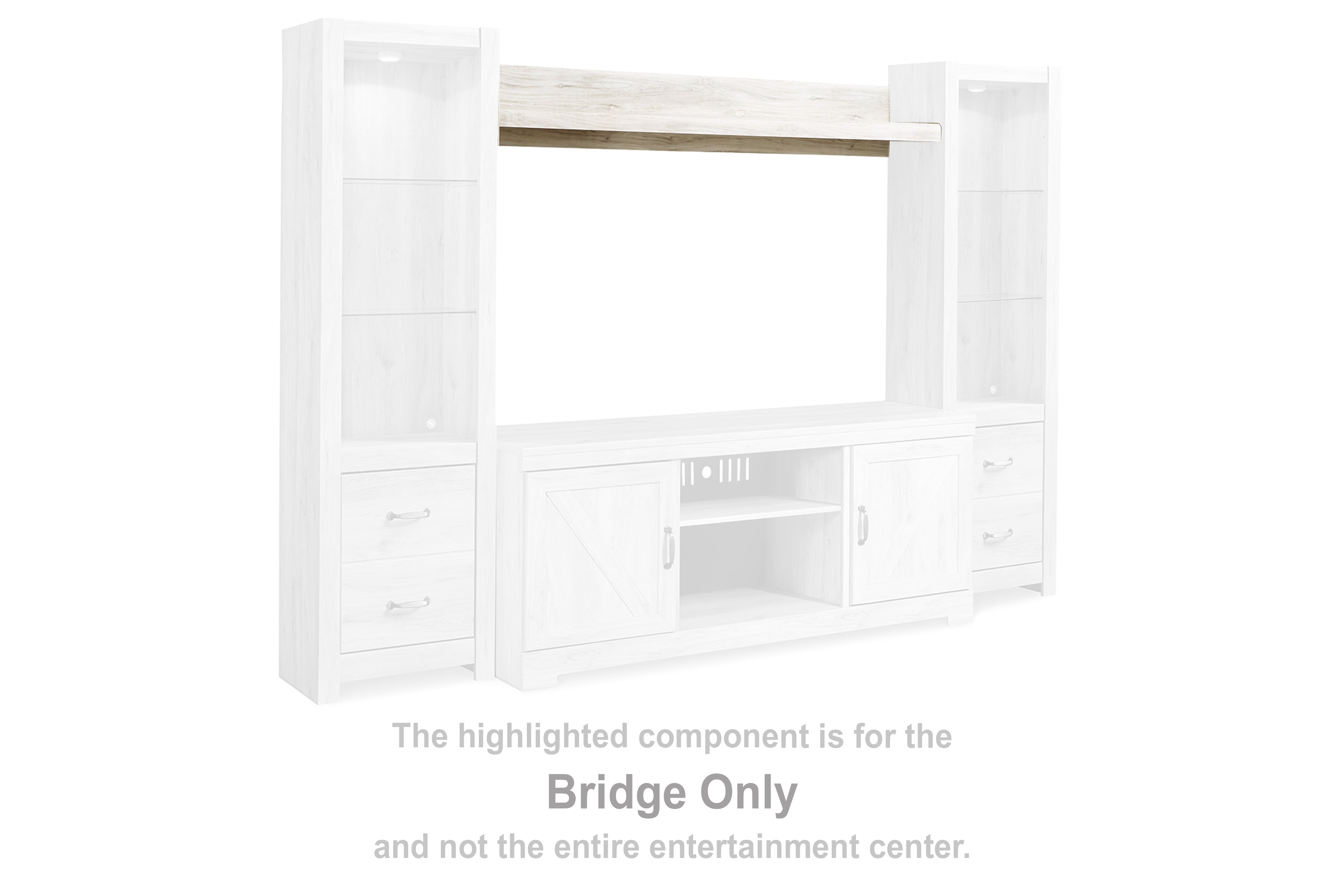 Floridian Furniture - Ashley Furniture - Bellaby Entertainment Center - 4-Piece Entertainment Center / Whitewash - W331W2