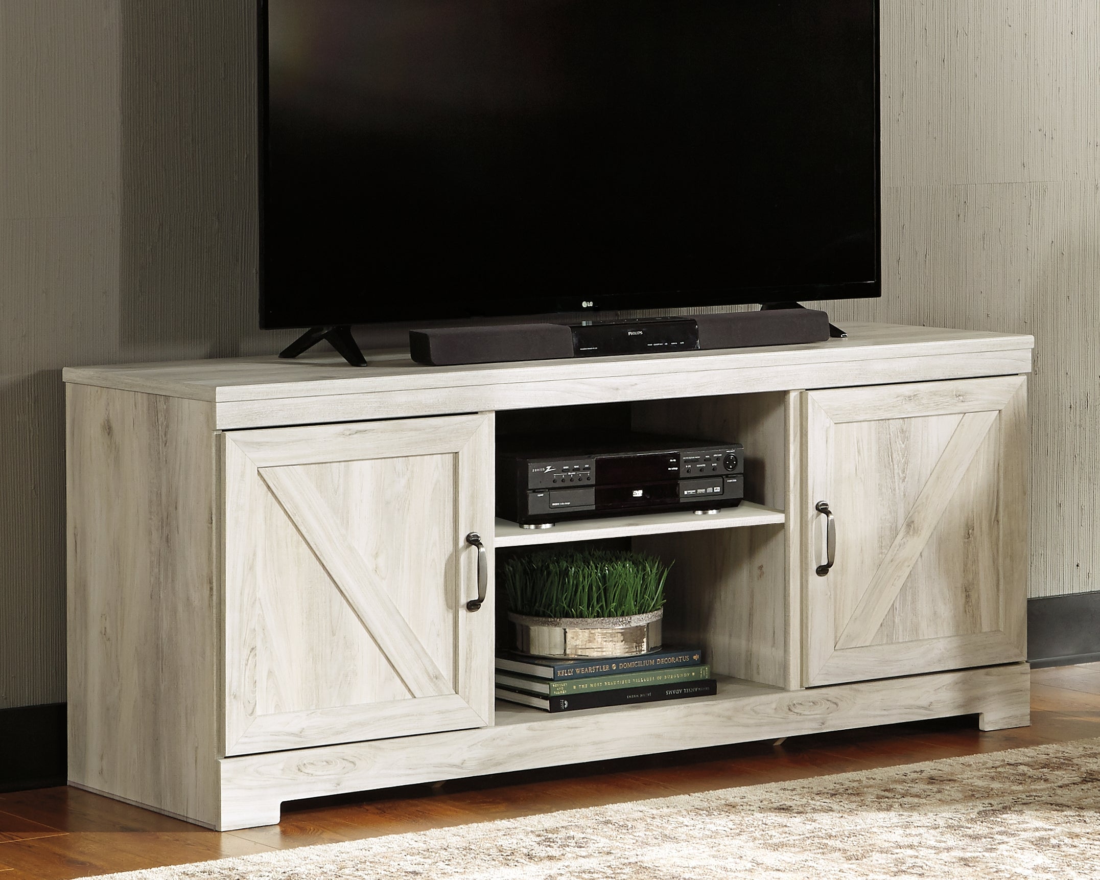 Floridian Furniture - Ashley Furniture - Bellaby TV Stand - 63" / Whitewash - W331-68