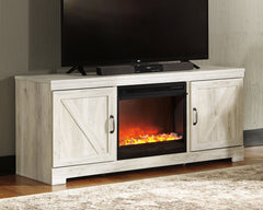 Floridian Furniture - Ashley Furniture - Bellaby 63" TV Stand with Fireplace - 63" TV Stand with Fireplace / Whitewash - W331W4
