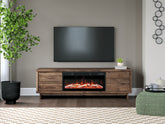 Floridian Furniture - Ashley Furniture - Zadilyn 72" TV Stand with Electric Fireplace - 72" TV Stand with Electric Fireplace / Brown - W3367W1