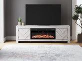 Floridian Furniture - Ashley Furniture - Cayboni 71" TV Stand with Electric Fireplace - 71" TV Stand with Electric Fireplace / Whitewash - W3788W1